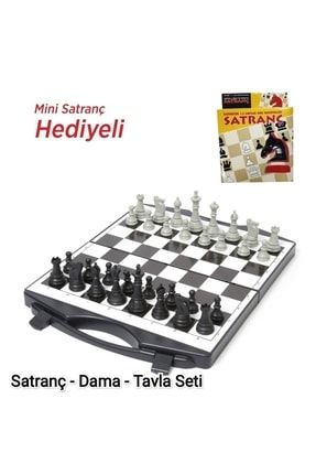 Büyük Boy Çantalı 3lü Oyun Seti Satranç Takımı Dama Tavla - Mini Satranç TYC00410042903