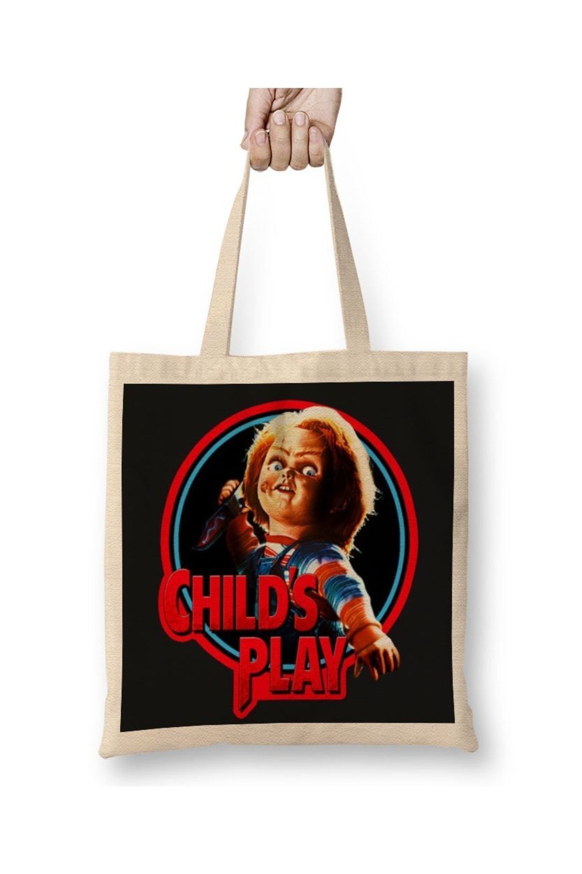 Baskı Dükkanı Geantă Din Pânză Chucky Pentru Copii Cu Mâner Lung Unisex - Mărime unică