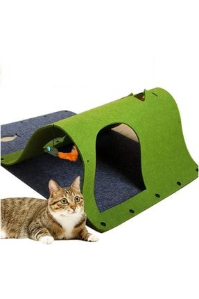 Kedi Tüneli Evi Kedi Yatağı Kulubesi Kedi Oyuncak Tüneli 50x70 Cm TNLYŞL111