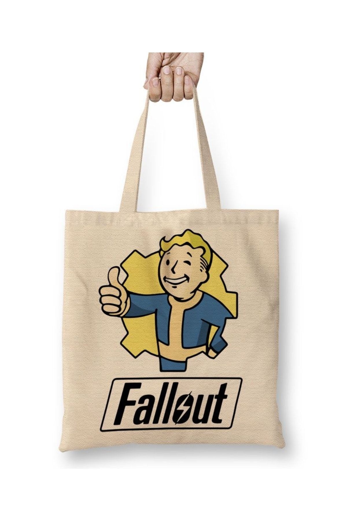 Baskı Dükkanı-Fallout Vault Size Tote Bag Long Handle 1