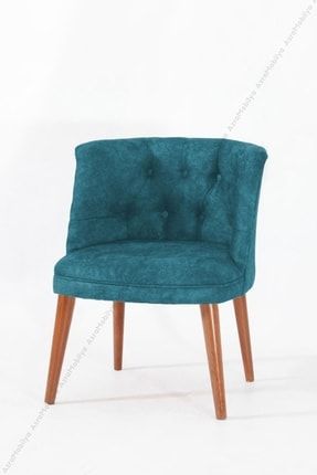 Berjer Tek Kişilik Koltuk - Sandalye - Ahşap Berjer - Ceviz Ayak - Su Yeşili BerjerYeniCeviz