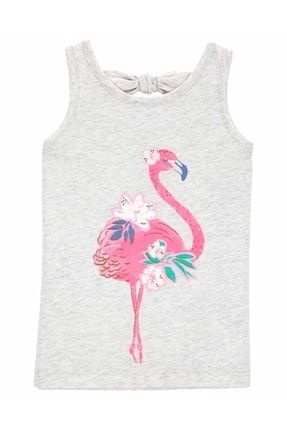 Küçük Kız Çocuk Flamingo Desenli Atlet Kolsuz Açık Gri 2N882110