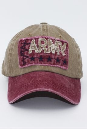 Beş Yıldız Bts Army Eskitme Unisex Kep Şapka Ordu Yıldızlı Kum Beji 787819