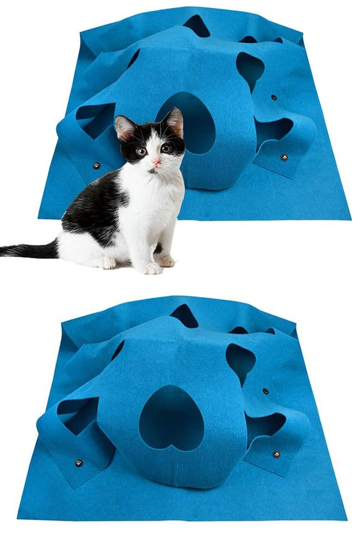 Sisso-Luck Cat Tunnel Functional Cat Bed Pet Cat Hills Playground Interactive Cat Toy 2