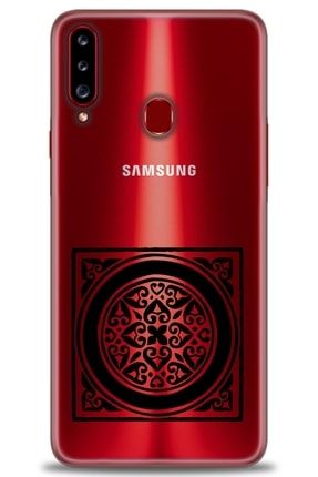 Samsung Galaxy A20s Kılıf Hd Baskılı Kılıf - Mosaic O Harfi Siyah + Temperli Cam nmsm-a20s-v-248-cm