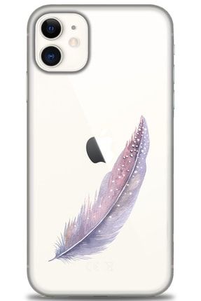 Iphone 11 Kılıf Hd Baskılı Kılıf - Kuş Tüyü + Temperli Cam tmap-iphone-11-v-240-cm