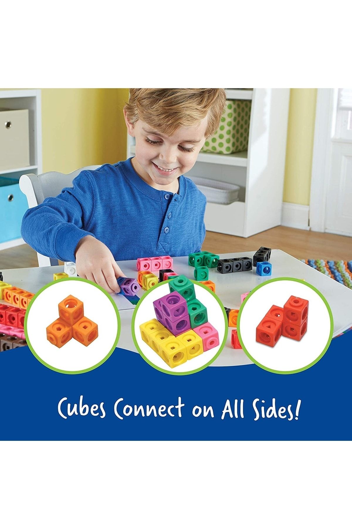 Learning Resources-Interlocking Math Cubes Set of 100 3