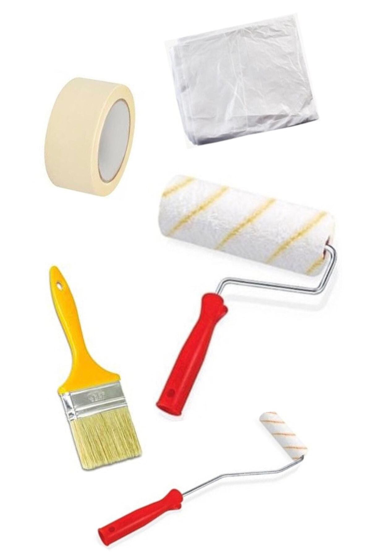 Defne 5 Parça Boyacı Seti Rulo + Kestirme Fırça + Parmak Rulo + Kağıt Bant + Örtü