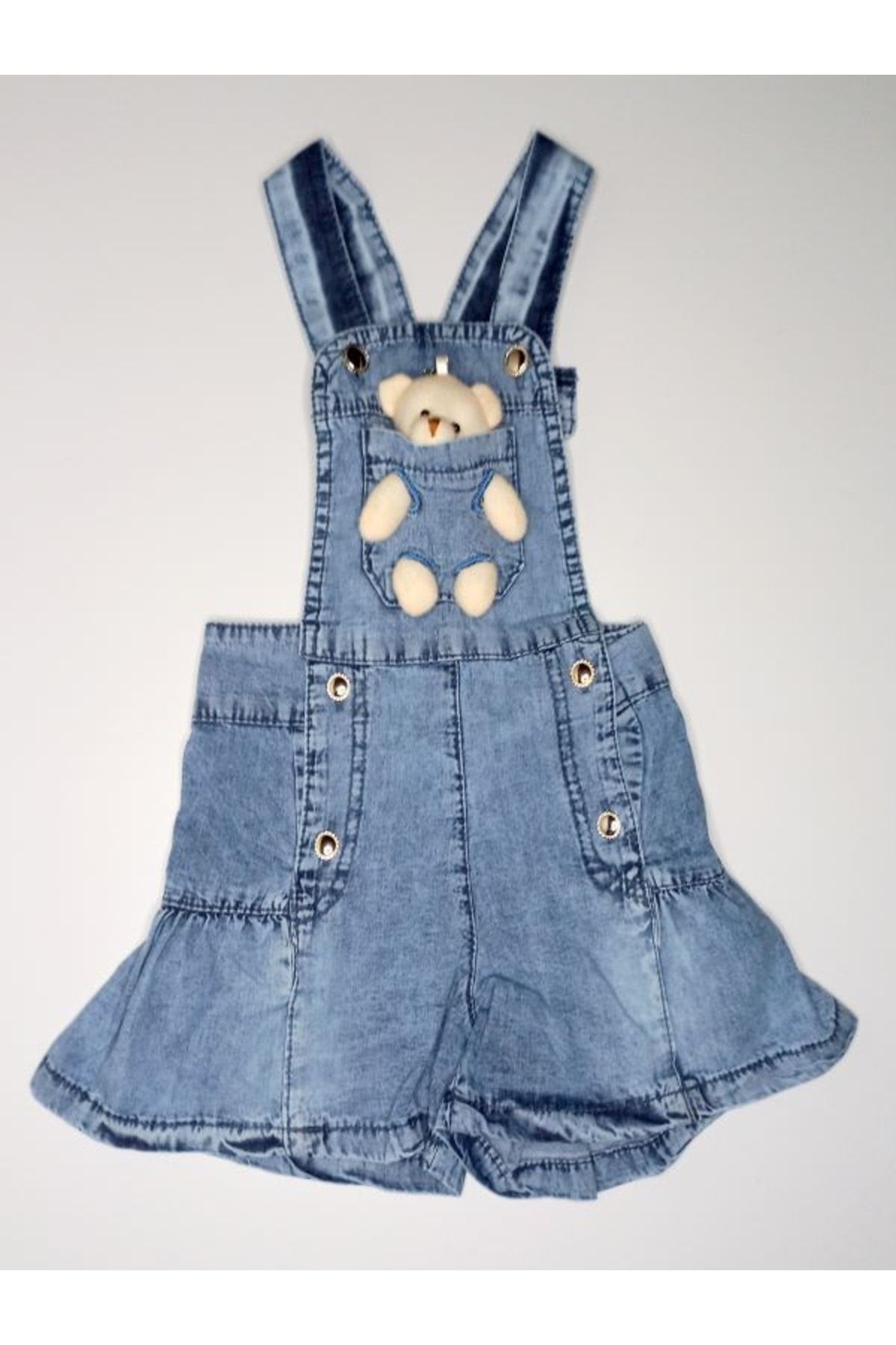 Denim overall top dress girl