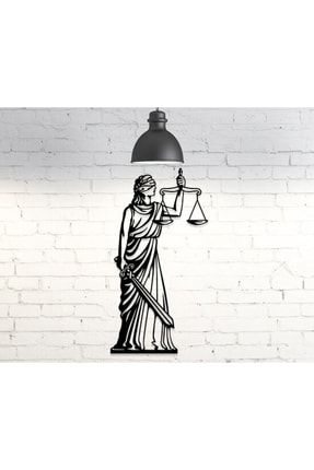 Adalet Tanrıçası Temalı Dekoratif Metal Duvar Tablosu 40x22 Cm 0184ADALETTANRIÇASI-1
