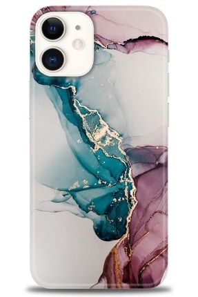 Iphone 12 Kılıf Hd Baskılı Kılıf - Liquid Mermer + Temperli Cam amap-iphone-12-v-132-cm