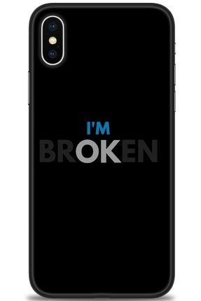 Iphone X Kılıf Hd Baskılı Kılıf - Im Broken + Temperli Cam nmap-iphone-x-v-17-cm