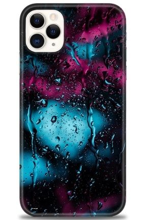 Iphone 11 Pro Max Kılıf Hd Baskılı Kılıf - Işıklı Yağmur + Temperli Cam nmap-iphone-11-pro-max-v-129-cm