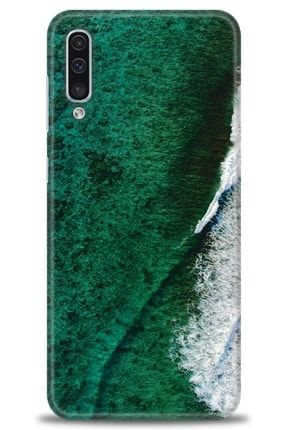 Samsung Galaxy A30s Kılıf Hd Baskılı Kılıf - Yeşil Okyanus + Temperli Cam nmsm-a30s-v-134-cm