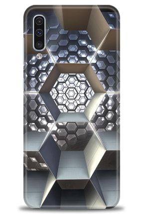 Samsung Galaxy A30s Kılıf Hd Baskılı Kılıf - Honeycomb Cell + Temperli Cam tmsm-a30s-v-83-cm