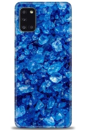 Samsung Galaxy A31 Kılıf Hd Baskılı Kılıf - Mavi Taş + Temperli Cam nmsm-a31-v-62-cm