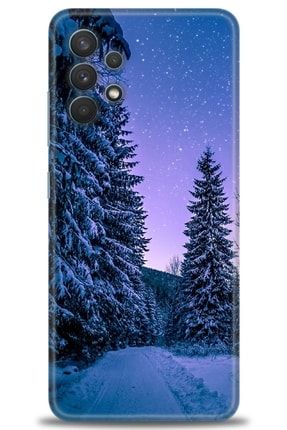 Samsung Galaxy A32 Kılıf Hd Baskılı Kılıf - Kış Manzarası + Temperli Cam amsm-a32-v-135-cm