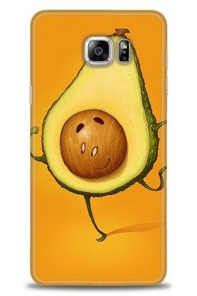 Samsung Galaxy Note 5 Kılıf Hd Baskılı Kılıf - Avocado Smile + Temperli Cam tmsm-note-5-v-113-cm