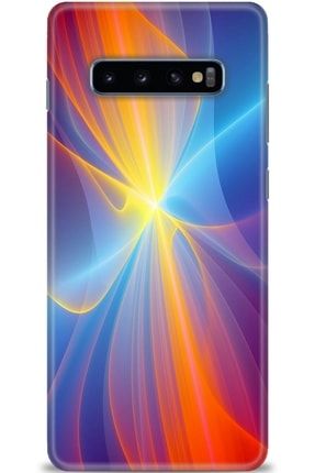 Samsung Galaxy S10 Plus Kılıf Hd Baskılı Kılıf - Dance Of Colors + Temperli Cam nmsm-s10-plus-v-212-cm