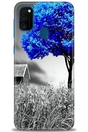Samsung Galaxy M21 Kılıf Hd Baskılı Kılıf - Nature Blue Wall + Temperli Cam amsm-m21-v-167-cm