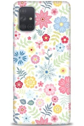 Samsung Galaxy A71 Kılıf Hd Baskılı Kılıf - Çiçek Motif + Temperli Cam nmsm-a71-v-131-cm