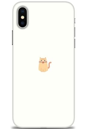 Iphone Xs Kılıf Hd Baskılı Kılıf - Cat Minimalism + Temperli Cam tmap-iphone-xs-v-108-cm