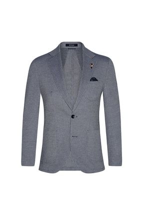 Ct2021600247 Slim Fit Armürlü Mavi Erkek Ceket 5002871993