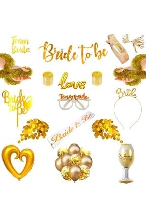 Bekarlığa Veda Bride To Be Gold Set Luxury No-1c luxuryhappylandgoldbridekk1C