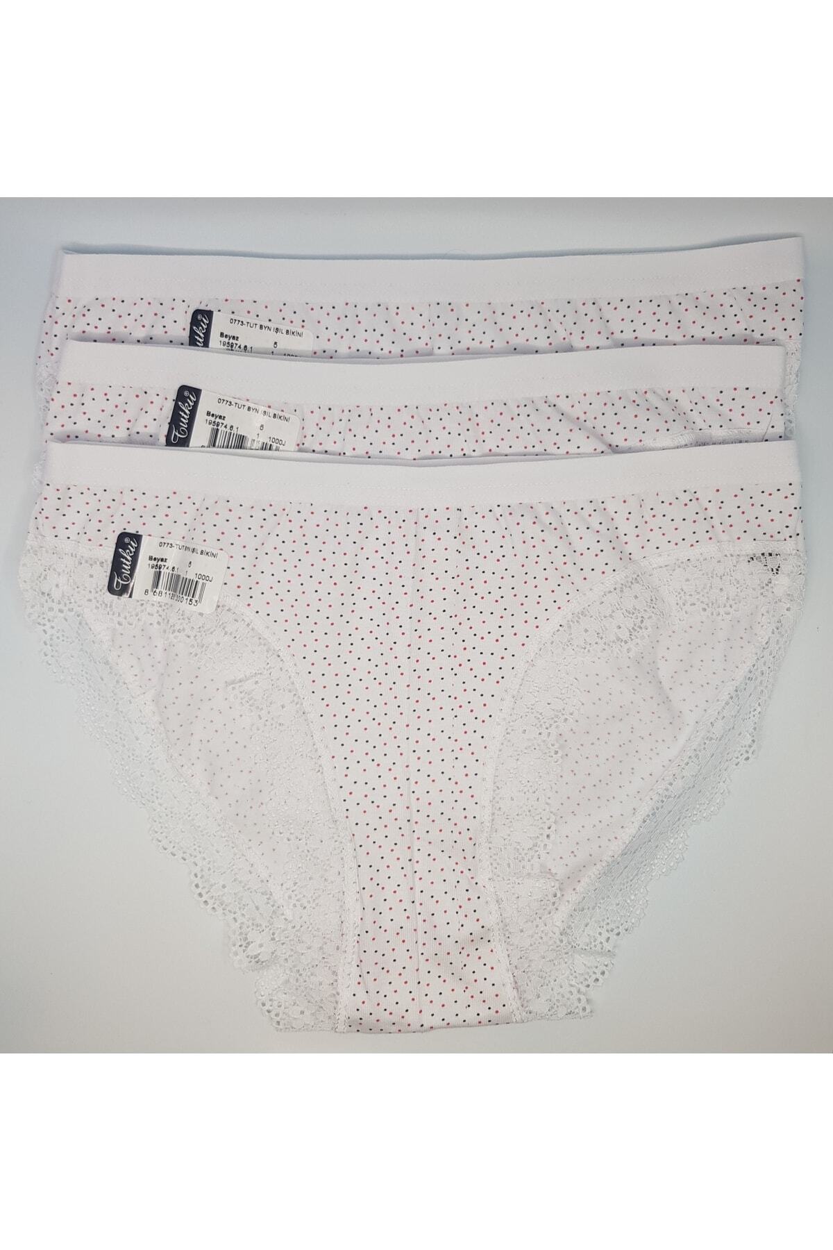 Tutku-Women's 3 Pack Mixed Color Işıl Bikini Panties 0773 3