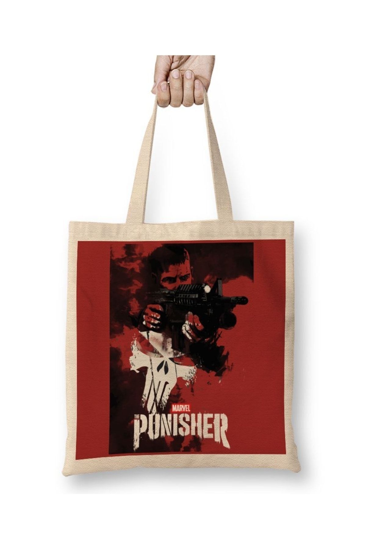 Baskı Dükkanı The Punisher Punishment Cloth Bag Long Handle - Trendyol