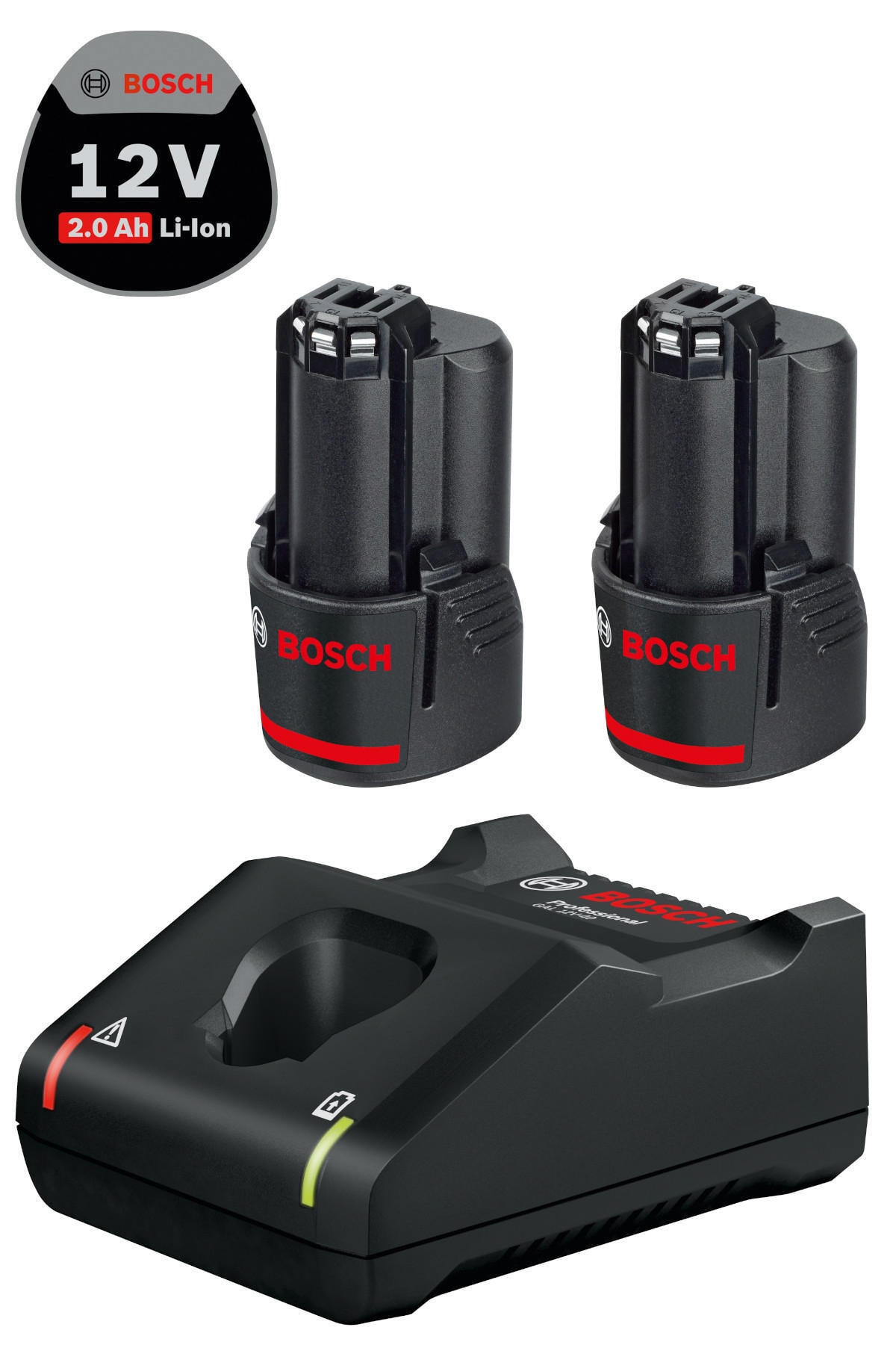 Kit Bosch 2 Batteries 12V 2,0Ah + Chargeur GAL 12V-40 – Réf 1600A019R8