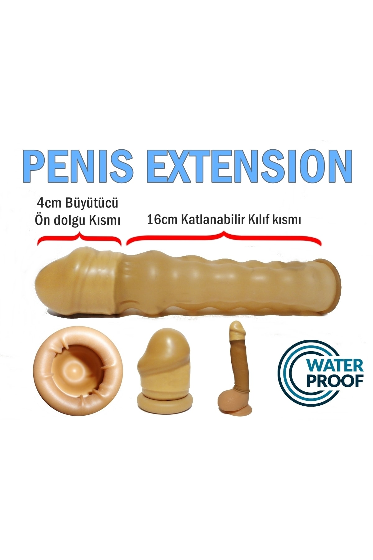 Penise Takılan Dolgulu 4cm Uzatıcı Kılıf Çeşiti 3