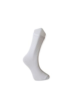 Beyaz Uzun Pamuklu Lastikli Unisex Tenis Çorabı Ç1003