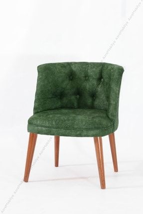 Berjer Tek Kişilik Koltuk - Sandalye - Ahşap Berjer - Ceviz Ayak - Yeşil BerjerYeniCeviz