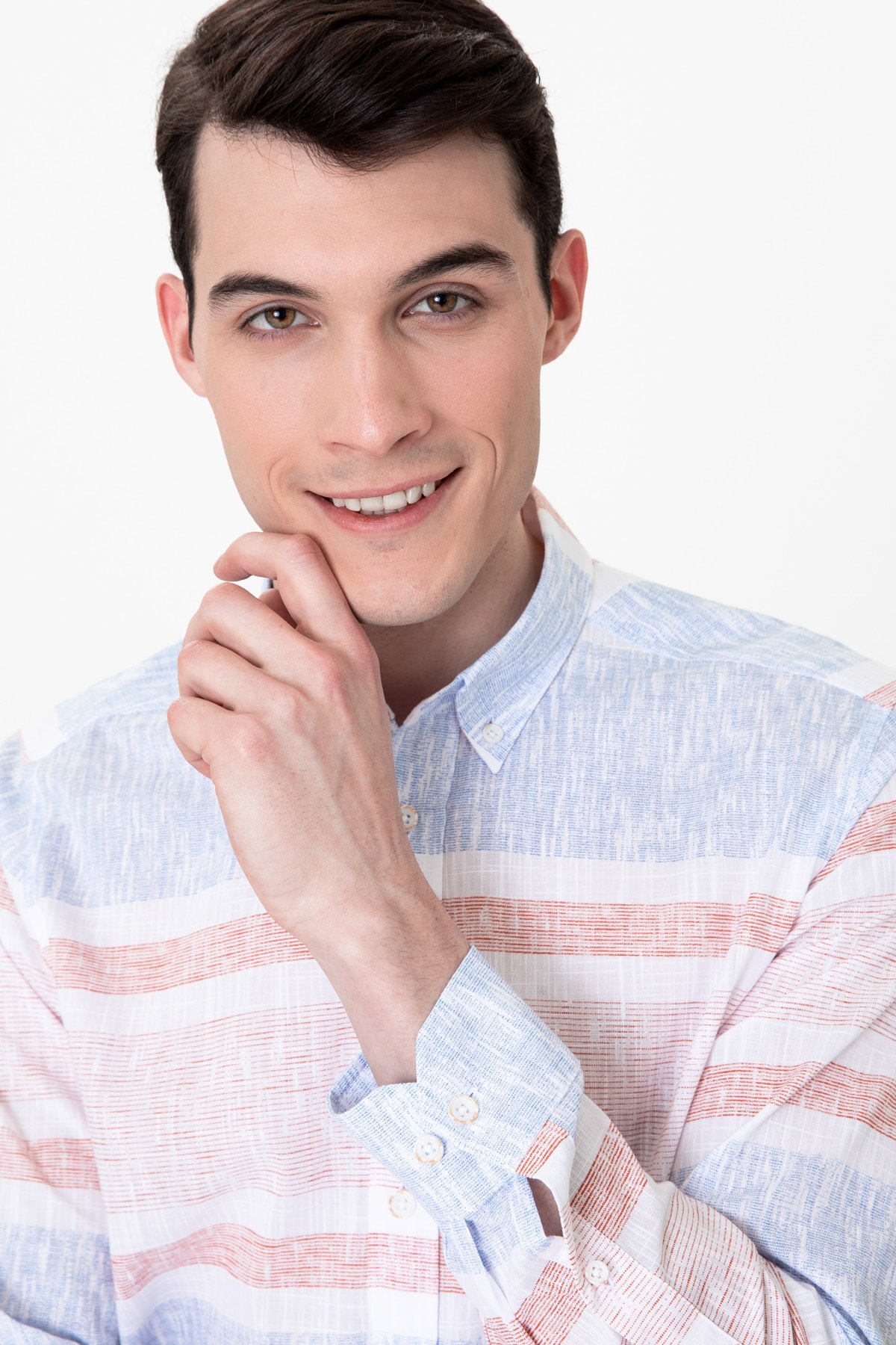 پیراهن مردانه نارنجی پیرکاردین | G021SZ004.000.1374662 اورجینال - تصویر 2