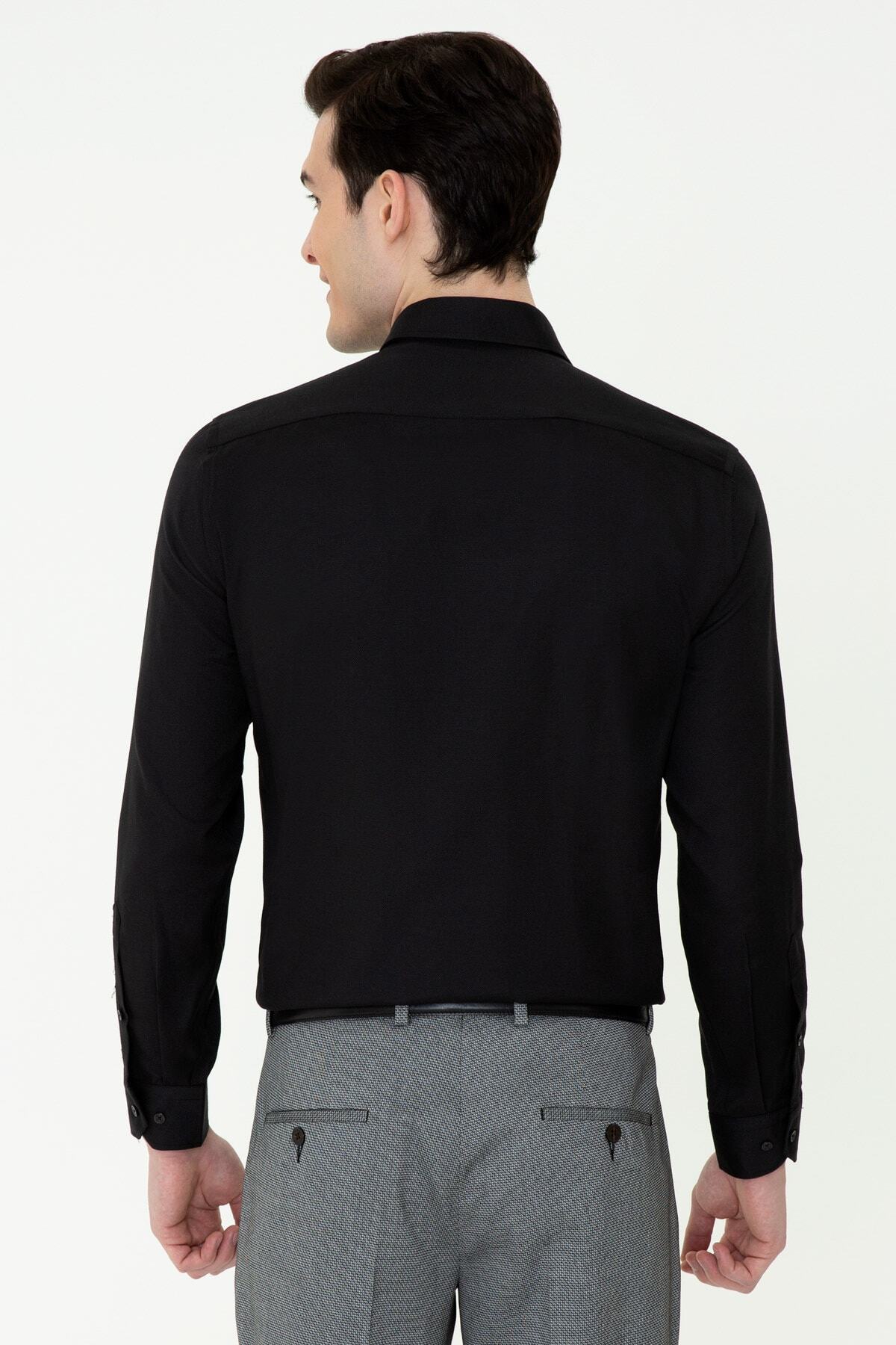 پیراهن پیر کاردین مردانه پنبه-پلی استر مشکی لایسنس دار- تحت لیسانس راسته Slim Fit/اسلیم فیت    Slim/اسلیم فیت Daily/روزانه | Pierre Cardin G021GL004.000.1371651 TR - تصویر 3