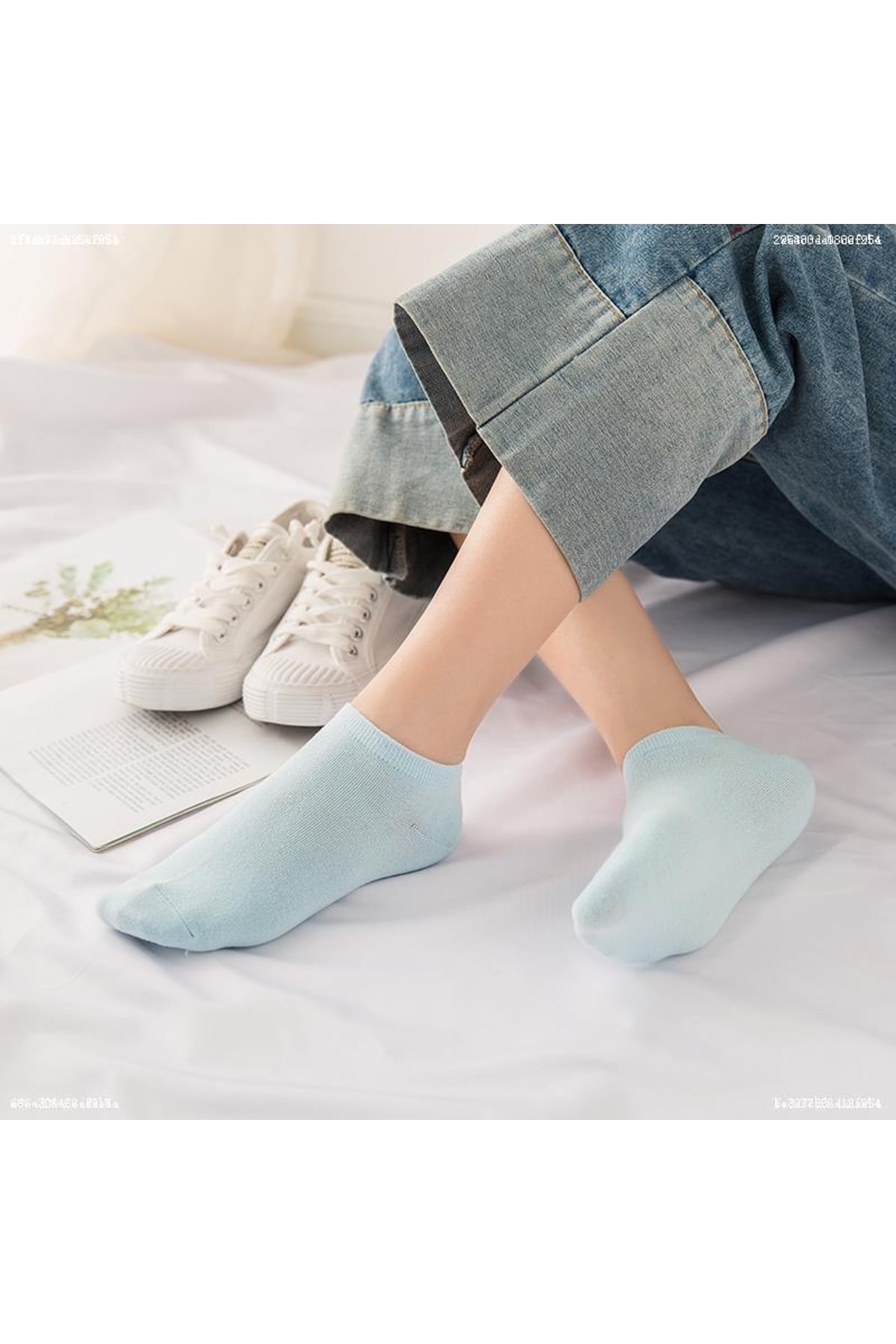 BGK 10 Çift Kadın Renkli Soft Renkli Patik Çorap ZN8148