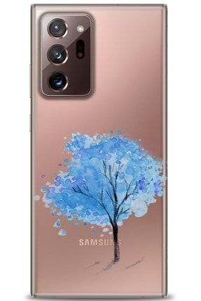 Samsung Galaxy Note 20 Kılıf Hd Baskılı Kılıf - Mavi Ağaç + Temperli Cam nmsm-note-20-v-240-cm