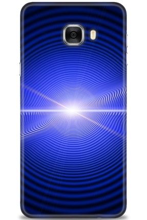 Samsung Galaxy C7 Kılıf Hd Baskılı Kılıf - Wavy Rays + Temperli Cam amsm-c7-v-176-cm
