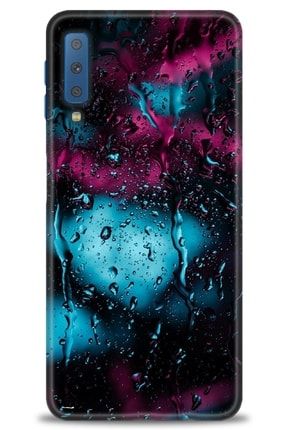 Samsung Galaxy A7 2018 Kılıf Hd Baskılı Kılıf - Işıklı Yağmur + Temperli Cam nmsm-a7-2018-v-129-cm