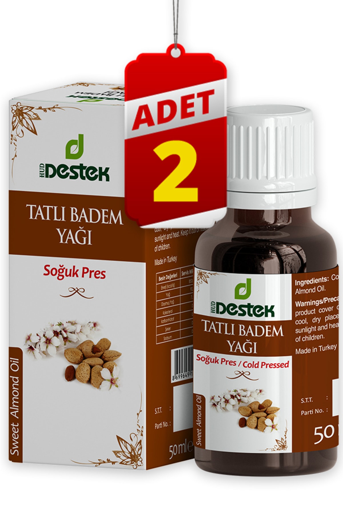 Destek Tatlı Badem Yağı 50 ml (2 Adet) — 8699649121089-S2