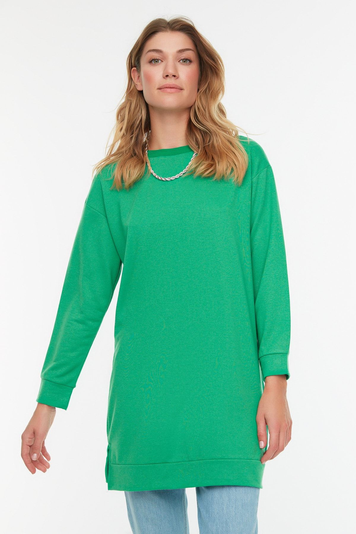 Trendyol Modest-Синьо-зелен 2 пакета трикотажни трикотажни суичъра с кръгло деколте TCTAW22TW0152 2