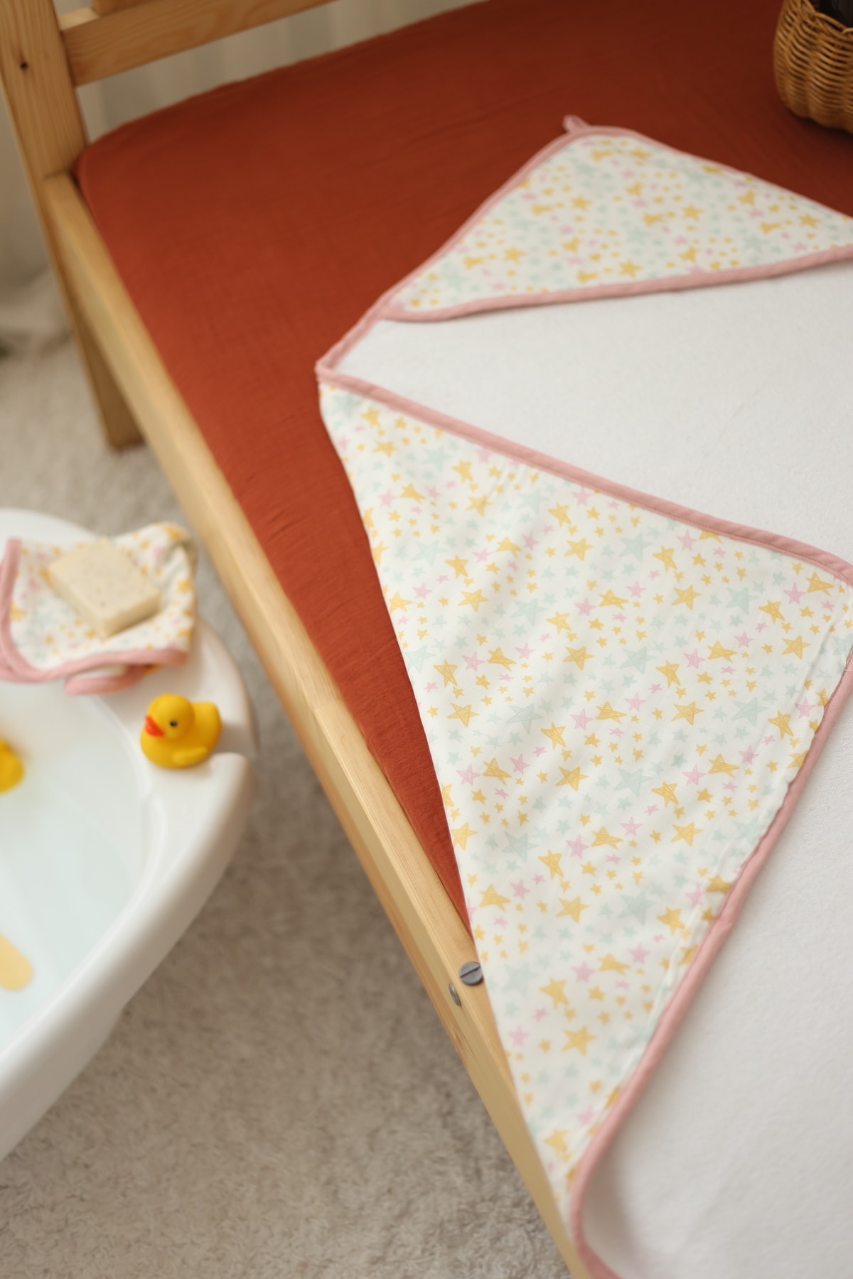 Double Layered Muslin Baby Towel Set - 50% Bamboo 50% Cotton - Sleeper Collection