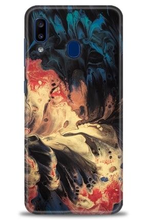 Samsung Galaxy A20 Kılıf Hd Baskılı Kılıf - Paint Colorful + Temperli Cam amsm-a20-v-140-cm