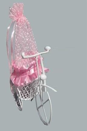 Sepetli Pembe Bisiklet Lokum Şeker Kutusu Bebek Mevlüt Hediyesi ROSEROİ-5824815-7430