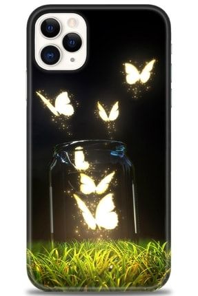 Iphone 11 Pro Max Kılıf Hd Baskılı Kılıf - Işıklı Kelebekler + Temperli Cam tmap-iphone-11-pro-max-v-195-cm