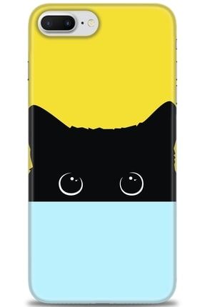 Iphone 7 Plus Kılıf Hd Baskılı Kılıf - Kara-kedi + Temperli Cam tmap-iphone-7-plus-v-44-cm