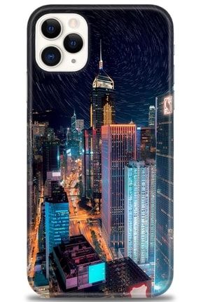 Iphone 11 Pro Max Kılıf Hd Baskılı Kılıf - City Night + Temperli Cam amap-iphone-11-pro-max-v-210-cm
