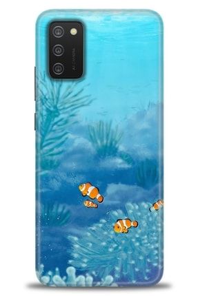 Samsung Galaxy A02s Kılıf Hd Baskılı Kılıf - Fish Algae + Temperli Cam tmsm-a02s-v-94-cm