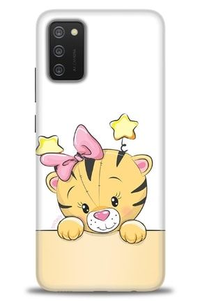 Samsung Galaxy A02s Kılıf Hd Baskılı Kılıf - Sevimli Kedi + Temperli Cam amsm-a02s-v-130-cm
